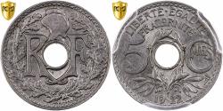 World Coins - France, 5 Centimes, Lindauer, 1922, Poissy, Copper-nickel, PCGS,