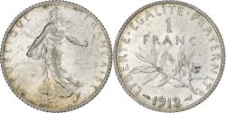World Coins - Coin, France, Semeuse, Franc, 1912, Paris, , Silver, KM:844.1