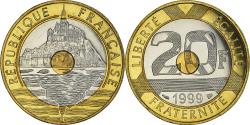 World Coins - Coin, France, Mont Saint Michel, 20 Francs, 1999, Pessac, FDC,