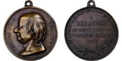 World Coins - France, Medal, Pierre Jean Béranger, 1857, Brass, Magniadas,
