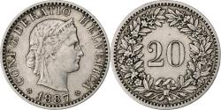 World Coins - Switzerland, 20 Rappen, Libertas, 1887, Bern, Nickel, , KM:29