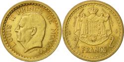 World Coins - Coin, Monaco, Louis II, 2 Francs, undated (1945), , Aluminum-Bronze