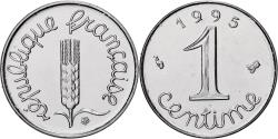 World Coins - France, 1 Centime, Épi, 1995, MDP, Série BU, Stainless Steel,