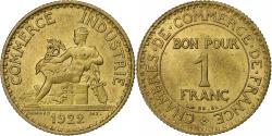 World Coins - France, Franc, Chambre de commerce, 1922, Paris, Cupro-Aluminium,
