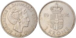 World Coins - Coin, Denmark, Margrethe II, Krone, 1974, Copenhagen, , Copper-nickel