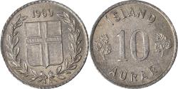 World Coins - Coin, Iceland, 10 Aurar, 1969
