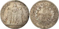World Coins - Coin, France, Union et Force, 5 Francs, AN 7, Paris, , Silver