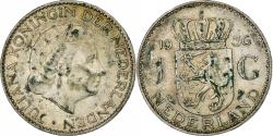World Coins - Netherlands, Juliana, Gulden, 1956, Utrecht, Silver,