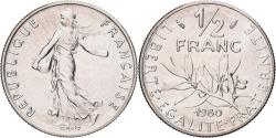 World Coins - Coin, France, Semeuse, 1/2 Franc, 1980, Paris, série FDC, , Nickel