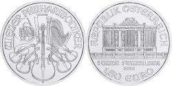 World Coins - Austria, 1 Oz, 2016, Vienna, Silver,