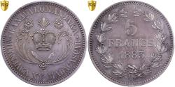 World Coins - Madagascar, Ranavalona III, 5 Francs, 1883, MDP, Specimen, Silver, PCGS, UNC