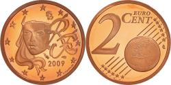 World Coins - France, 2 Euro Cent, 2009, Paris, BE, , Copper Plated Steel, Gadoury:2