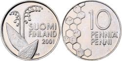 World Coins - Finland, 10 Pennia, 2001, Copper-nickel, , KM:65