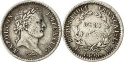 World Coins - Coin, France, Napoléon I, 1/2 Franc, 1808, Strasbourg, , Silver