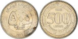 World Coins - Coin, Lebanon, 500 Livres, 1996, , Nickel plated steel, KM:39