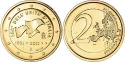 World Coins - Italy, 2 Euro, italian unification 150 th anniversary, 2011, Rome, gold-plated