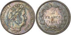 World Coins - France, Louis Philippe I, 2 Francs, 1845, Rouen, Silver, , Gadoury:520