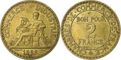 World Coins - France, 2 Francs, Chambre de commerce, 1922, Paris, Cupro-Aluminium,