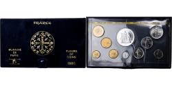 World Coins - France, Coffret 1 c. à 50 frs., 1980, Monnaie de Paris, FDC,