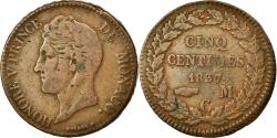 World Coins - Coin, Monaco, Honore V, 5 Centimes, Cinq, 1837, Monaco, , Copper