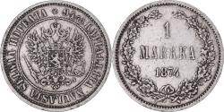 World Coins - Coin, Finland, Alexander II, Markka, 1874, Helsinki, , Silver, KM:3.2