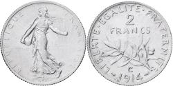World Coins - France, 2 Francs, Semeuse, 1914, Castelsarrasin, Silver, , Gadoury:532