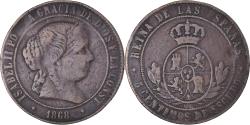 World Coins - Coin, Spain, Isabel II, 5 Centimos, 1868, Barcelona, , Copper, KM:635.1
