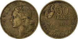 World Coins - France, 50 Francs, Guiraud, 1951, Paris, Aluminum-Bronze,