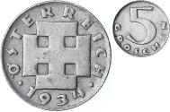 World Coins - Austria, 5 Groschen, 1934