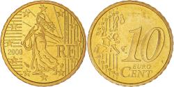 World Coins - France, 10 Euro Cent, 2000, Paris, Proof / BE, , Brass, Gadoury:4a