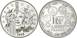 World Coins - France, 6.55957 Francs, Europa, 1999, Paris, Silver, , KM:1255