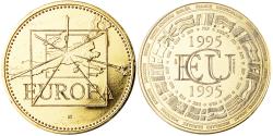 World Coins - France, Medal, Ecu Europa, Politics, 1995, Rodier, , Copper-Nickel Gilt
