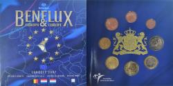 World Coins - Benelux, 3x 1 ct. - 2€ + Token, euro set, 2004, FDC,
