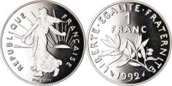 World Coins - Coin, France, Semeuse, Franc, 1992, Paris, Proof, , Nickel, KM:925.1