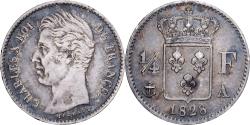 World Coins - France, Charles X, 1/4 Franc, 1828, Paris, Silver, , Gadoury:353