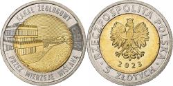 World Coins - Poland, 5 Zlotych, Vistula Spit Canal, 2023, Warsaw, Bi-Metallic,