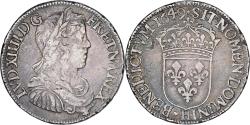 World Coins - France, Louis XIV, 1/2 Ecu, 1/2 Écu à la mèche longue, 1649, La Rochelle