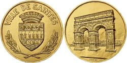 World Coins - France, Medal, La Ville de Saintes, 1974, Gilt Bronze, Coutré,