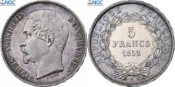 World Coins - France, Louis-Napoléon Bonaparte, 5 Francs, 1852, Paris, Pattern, Silver, NGC