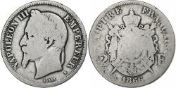World Coins - France, Napoleon III, 2 Francs, 1866, Bordeaux, Silver, , Gadoury:527