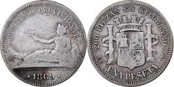 World Coins - Coin, Spain, Provisional Government, Peseta, 1869, Madrid, , Silver