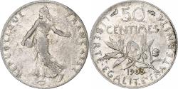 World Coins - Coin, France, Semeuse, 50 Centimes, 1905, Paris, , Silver, KM:854