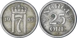World Coins - Norway, 25 Öre, 1955