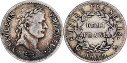 World Coins - FRANCE, Napoléon I, 1/2 Franc, 1809, Paris, KM #691.1, , Silver, Gadour