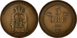 World Coins - Coin, Sweden, Oscar II, 5 Öre, 1891, , Bronze, KM:757