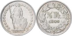 World Coins - Coin, Switzerland, 1/2 Franc, 1948, Bern, , Silver, KM:23