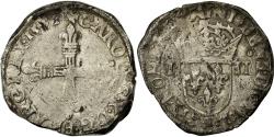 World Coins - Coin, France, 1/4 Ecu, 1591, Nantes, , Silver, Sombart:4670