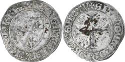 World Coins - France, Charles VI, Blanc Guénar, 1420-1422, Paris, Billon,