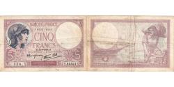 World Coins - France, 5 Francs, Violet, 1939, T.62521, EF(40-45), Fayette:4.8, KM:83