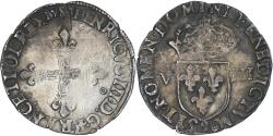 World Coins - France, Henri III, 1/8 Ecu, 1587, Rennes, var. crescent, , Silver